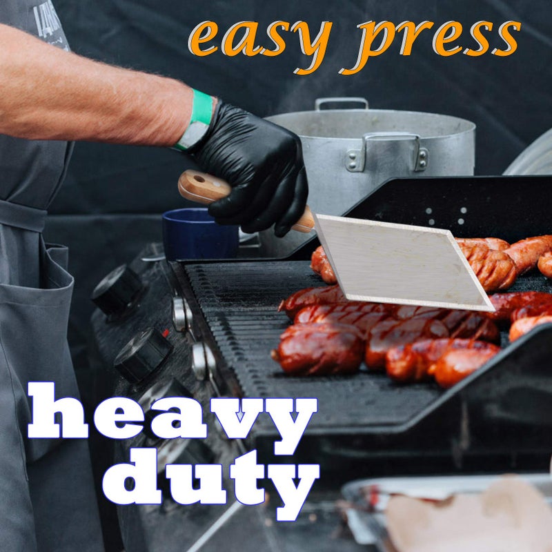 Leonyo Metal Spatula Set of 2, Leonyo Stainless Steel Griddle Hamburger Spatula, as Barbecue Turner Grilling BBQ Griddle Accessories, Triple Rivets & 2 x S Hook, Heavy Duty & Easy Press - Image 3